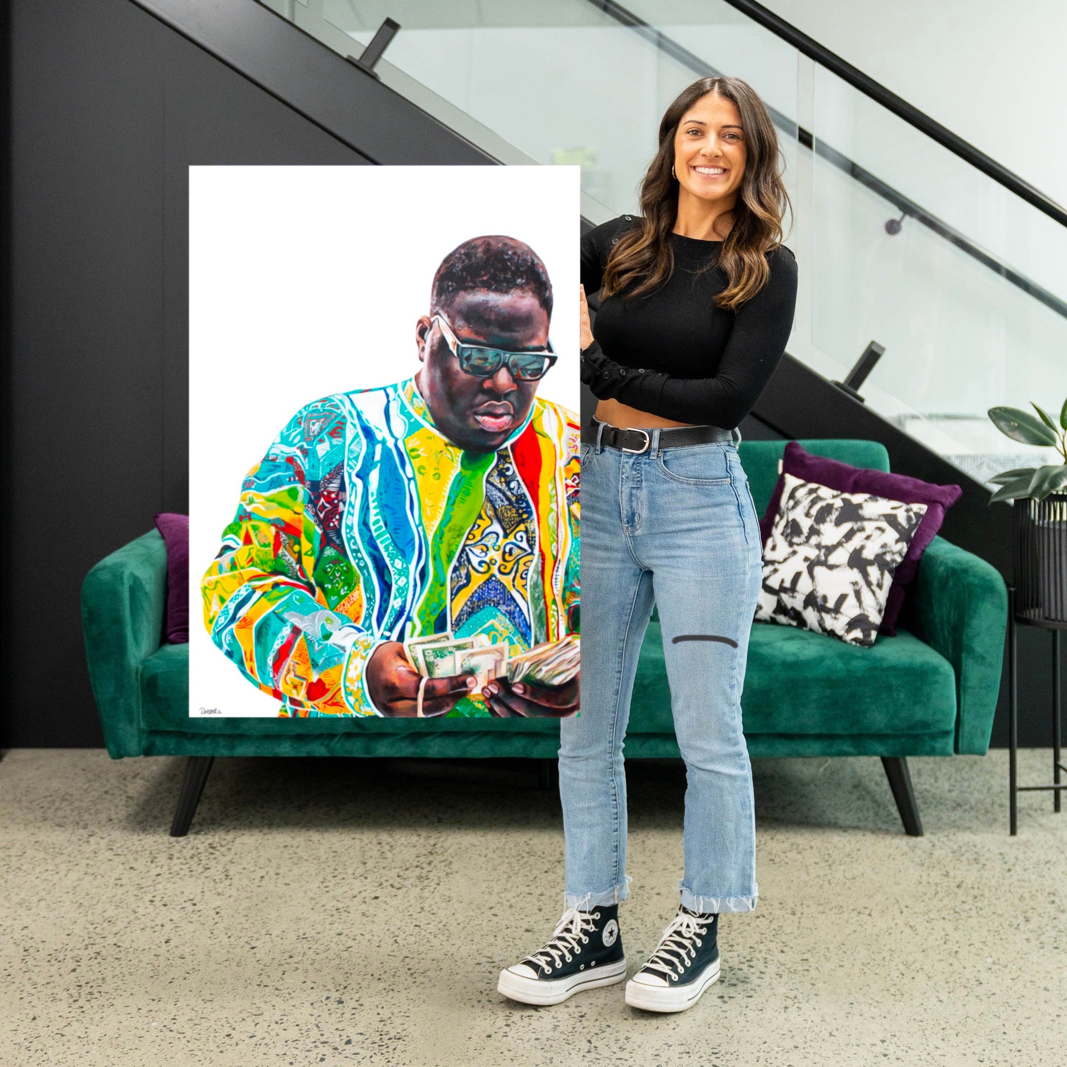 Biggie 'Money Never Sleeps' Canvas