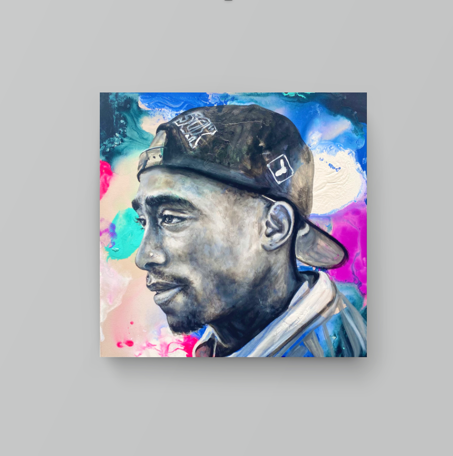 Tupac - Music Waves Canvas Print